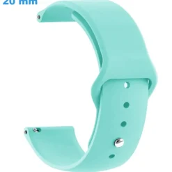 Bracelet fermoir Bouton pression 20 mm Silicone Bleu de montre