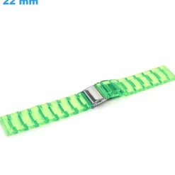 Bracelet fermoir Déployant 22 mm Plastique Transparent et Vert montre
