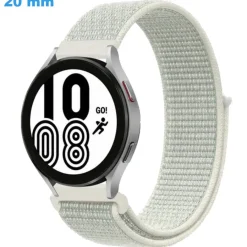 Bracelet fermoir Velcro 20 mm Nylon Blanc de montre