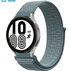 Bracelet fermoir Velcro 22 mm Nylon Bleu pour montre