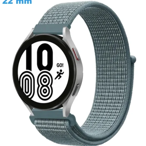 Bracelet fermoir Velcro 22 mm Nylon Bleu pour montre