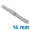 Bracelet mailles milanaises montre Argenté Acier Inoxydable 16 mm