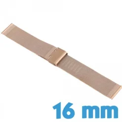 Bracelet mailles milanaises montre or rose Acier Inoxydable 1.6 cm