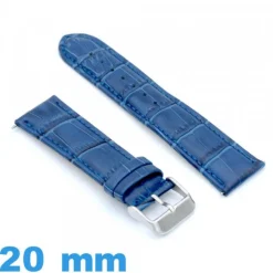 Bracelet 20mm bleu montre Cuir véritable de veau de luxe
