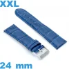 Bracelet 24mm bleu montre XXL Cuir véritable de veau de luxe