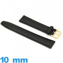Bracelet 10mm Noir montre Rembourré Cuir