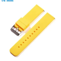 Bracelet montre 14 mm Caoutchouc fermoir Ardillon Jaune
