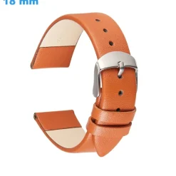 Bracelet montre 18 mm Cuir véritable Brun fermoir Ardillon