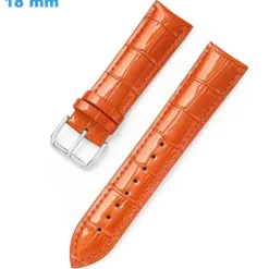 Bracelet montre 18 mm Cuir véritable Orange Ardillon