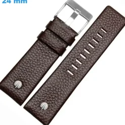Bracelet montre 24 mm Cuir véritable fermoir Ardillon Brun