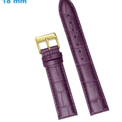 Bracelet montre 18 mm Cuir véritable boucle Ardillon Violet
