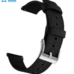 Bracelet montre 22 mm Tissu fermoir Ardillon Noir