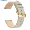 Bracelet montre Beige 20 mm Cuir véritable fermoir Ardillon