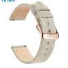 Bracelet montre Beige 18 mm Cuir véritable Ardillon