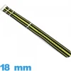 Bracelet montre N.A.T.O 18 mm Noir et Jaune  Textile