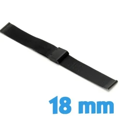 Bracelet montre Noir maille milanaise 18mm