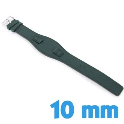Bracelet montre poignet de force 10 mm Vert foncé lisse