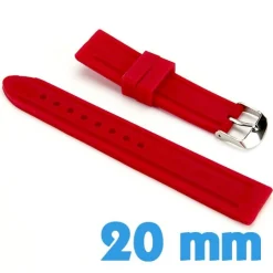 Bracelet montre Rouge Silicone  20 mm pas cher