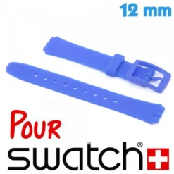 Bracelet Montre Swatch 12 mm Bleu Fermoir Ardillon