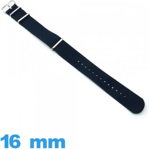 Bracelet N.A.T.O 16 mm de montre Textile Bleu