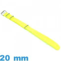 Bracelet Nato 20 mm de montre Nylon Yellow fluo