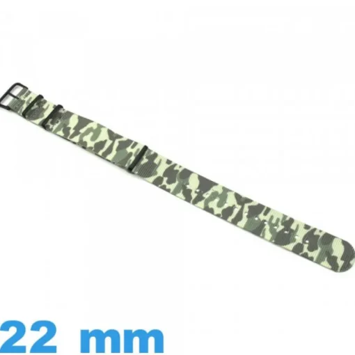 Bracelet Nato 22 mm pour montre Camo Textile Vert clair