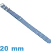 Bracelet Nato 20mm Bleu imprimé vague demi cercle