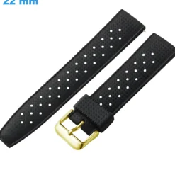 Bracelet Noir 22 mm Caoutchouc montre