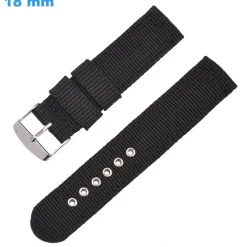 Bracelet Noir 18 mm Nylon pour montre