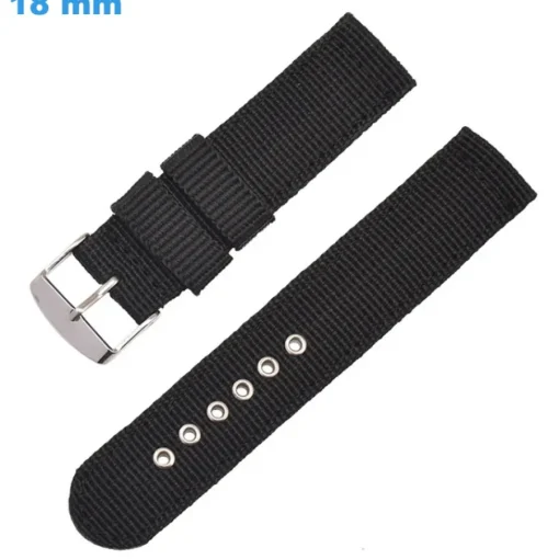 Bracelet Noir 18 mm Nylon pour montre