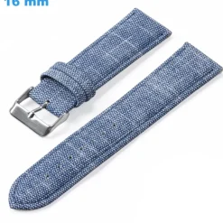 Bracelet Nylon fermoir Ardillon pour montre Bleu 16 mm