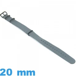 Bracelet Nylon 20mm N.A.T.O Gris montre