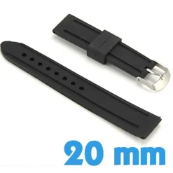 Bracelet pour montre 2 cm Noir Silicone pas cher