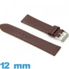 Bracelet pour montre  12 mm marron cuir Lisse