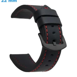 Bracelet pour montre 22 mm Cuir PU Noir fermoir Ardillon