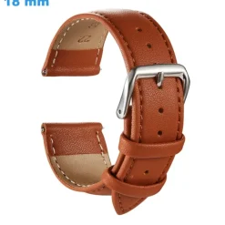 Bracelet pour montre 18 mm Cuir véritable boucle Ardillon Brun