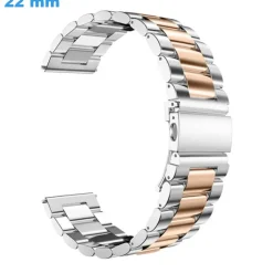 Bracelet pour montre 22 mm Acier inoxydable Papillon Argenté et Doré rose