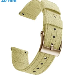 Bracelet pour montre 20 mm Tissu Beige Ardillon