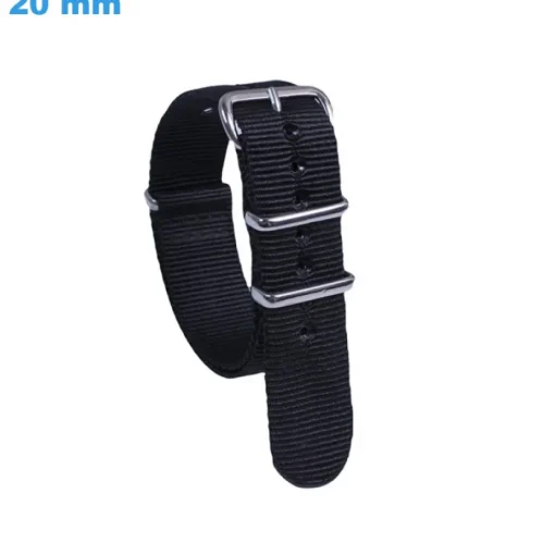 Bracelet pour montre 20 mm Nylon Noir