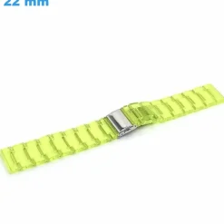 Bracelet pour montre 22 mm Plastique Transparent et Jaune fermoir Déployant