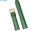 Bracelet pour montre 22 mm Cuir véritable Vert