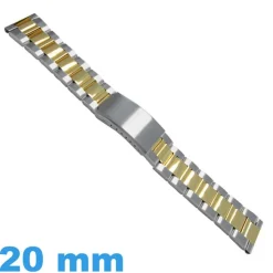 Bracelet pour Montre Acier Bicolore 20 mm effet Miroir