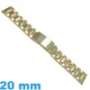 Bracelet pour Montre Acier Doré 20 mm Satin finition Miroir