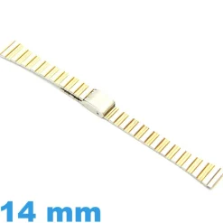 Bracelet pour Montre Bicolore Femme Acier 14 mm