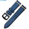 Bracelet pour montre Bleu 20 mm Faux cuir Ardillon