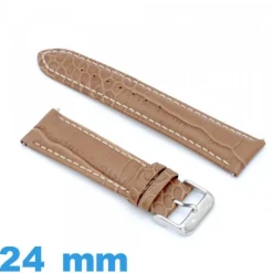 Bracelet pour montre camel Cuir de veau véritable de luxe à motif d'écailles 24mm