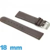 Bracelet pour montre cuir véritable Grain Lisse  18 mm