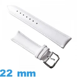 Bracelet pour Montre Cuir Véritable Blanc 22 mm