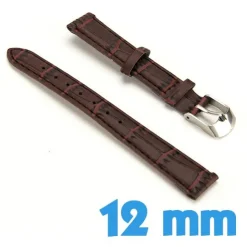 Bracelet pour montre Marron Cuir Synthétique 12 mm croco