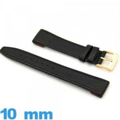 Bracelet pour montre Noir Cuir véritable   10 mm